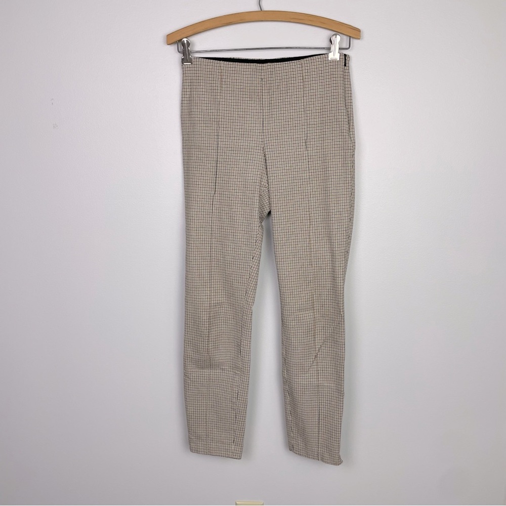 Banana‎ Republic Tan Black Houndstooth Plaid Sloan Legging